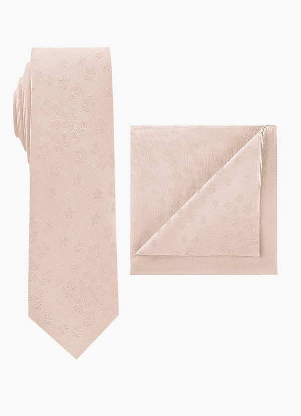 front Set van jacquardstropdas en pochet