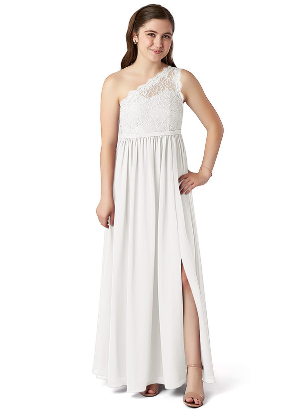 Ivory Azazie Demi JBD Junior Bridesmaid Dresses Azazie