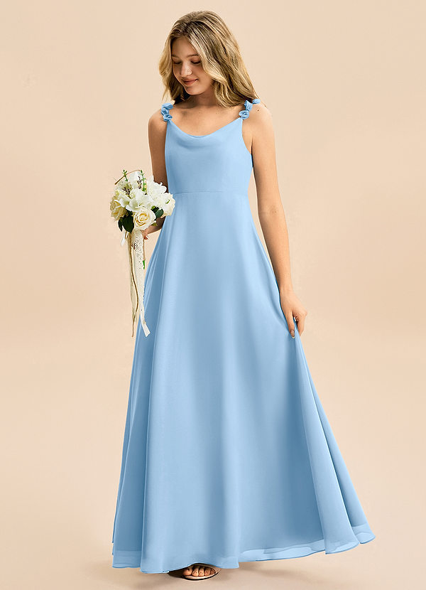 Azazie Elodie Junior Powder Blue A-Line Chiffon Dress image1
