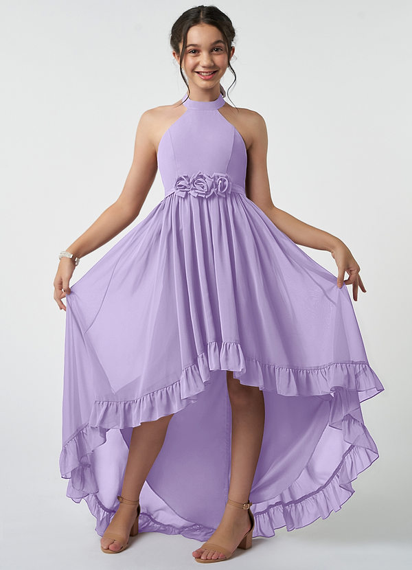 Azazie Hermione Junior Robe Trapèze en Mousseline de soie Lilas image1