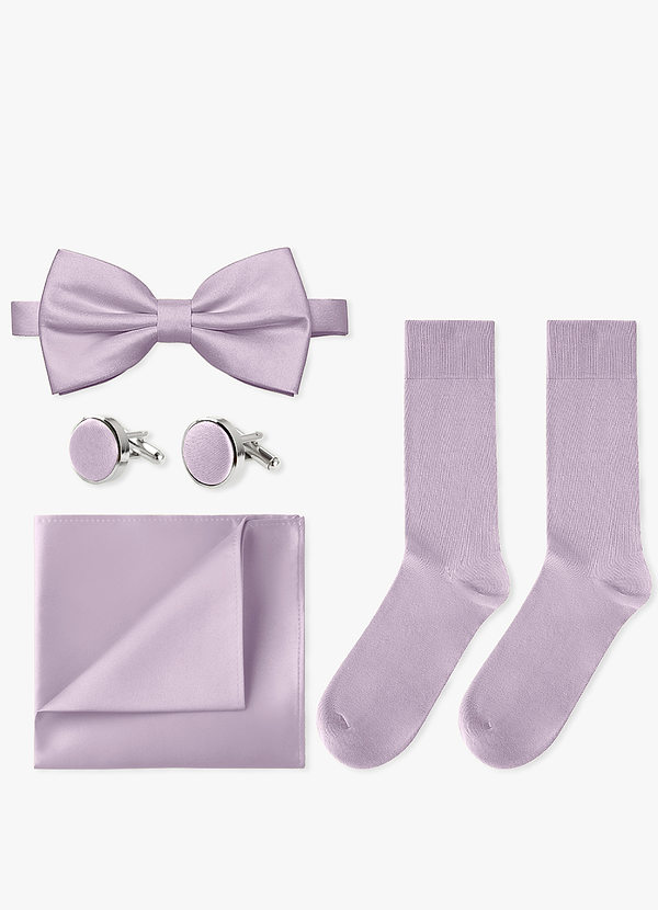 front Conjunto de corbata ancha, pañuelo de bolsillo, gemelos y calcetines a juego