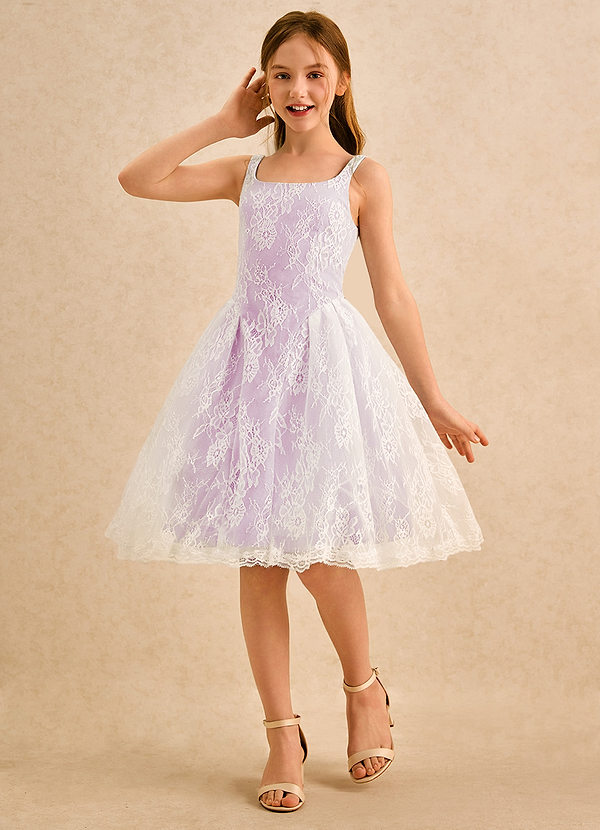 Azazie Cubbie Girls Formal Flower Girl Dresses Candy Pink A-Line Lace Dress image1