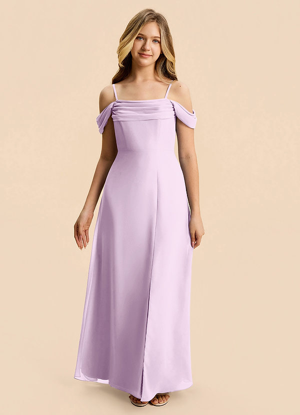 Azazie Lilly Junior Klä av A-Line i Chiffong Plisserad image1