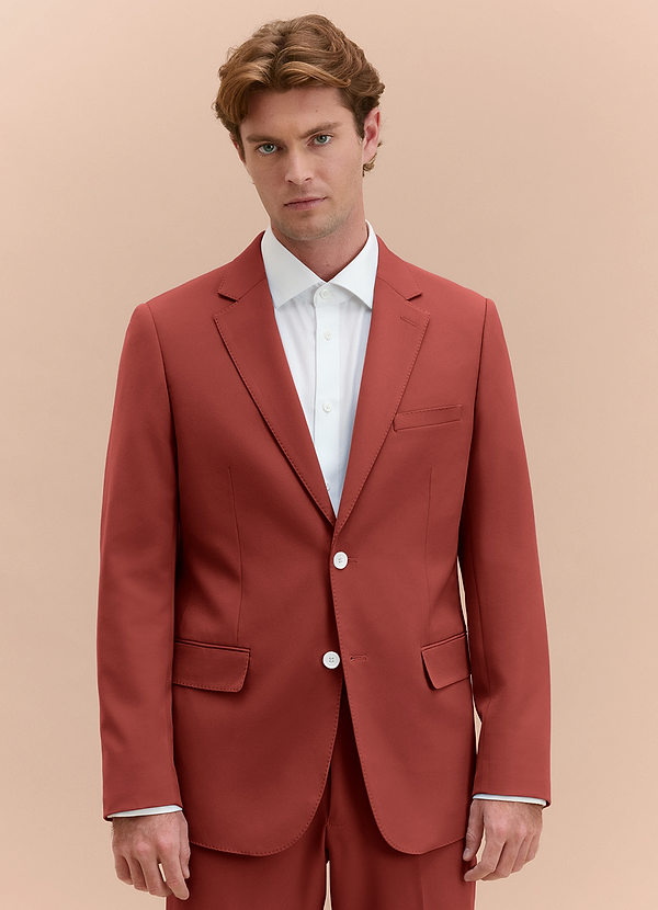 front James Terracotta Structured Stretch Suit Jacket