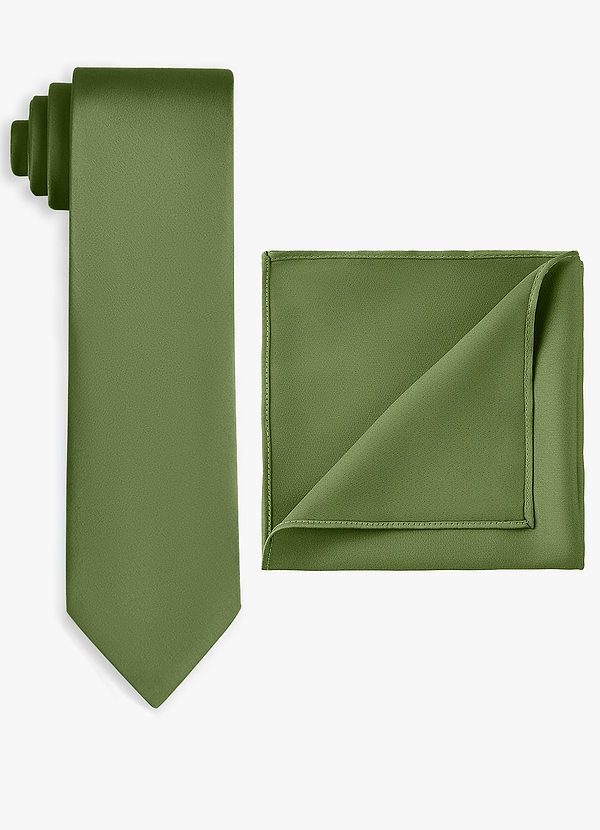 front Stretch Satin Wide Tie and Pocket Square Set