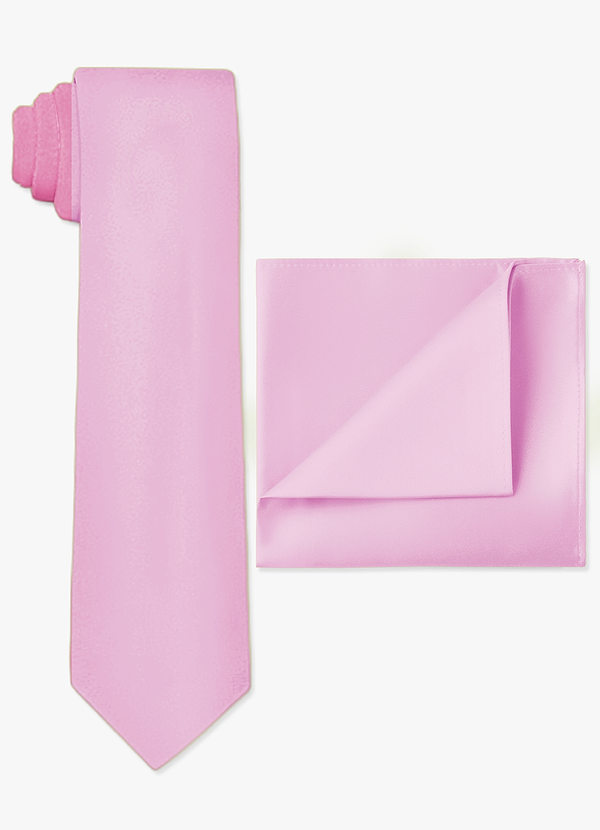front Set van brede matte satijnen stropdas en pochet