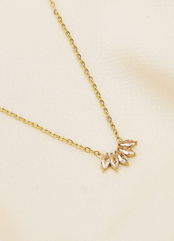 front Collar con colgante de mini abanico de cristal