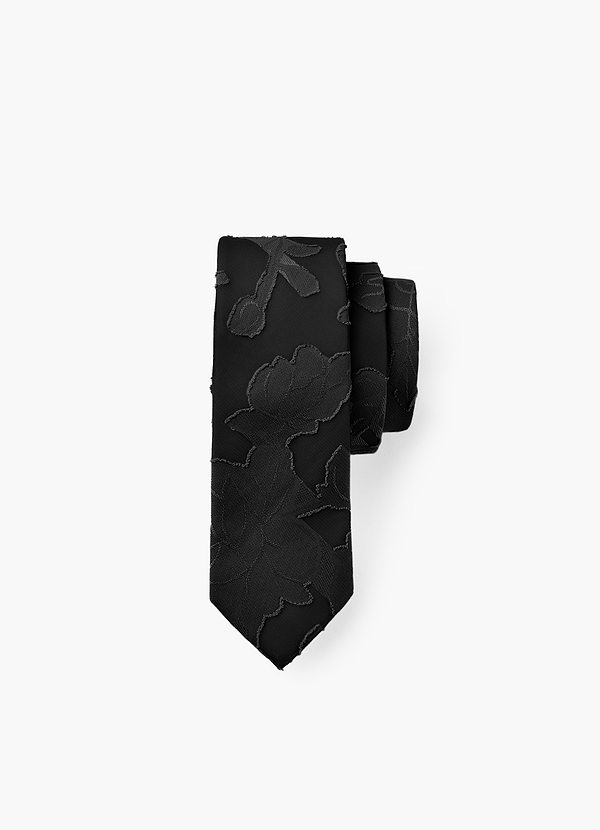 front Floral Burnout Wedding Skinny Tie