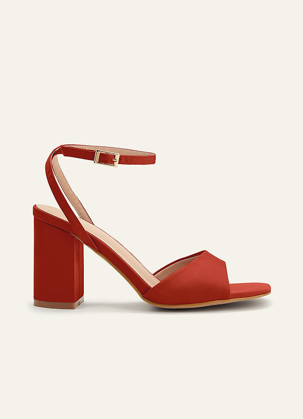 front Matching Color Stretch satin Square Toe Block Heels