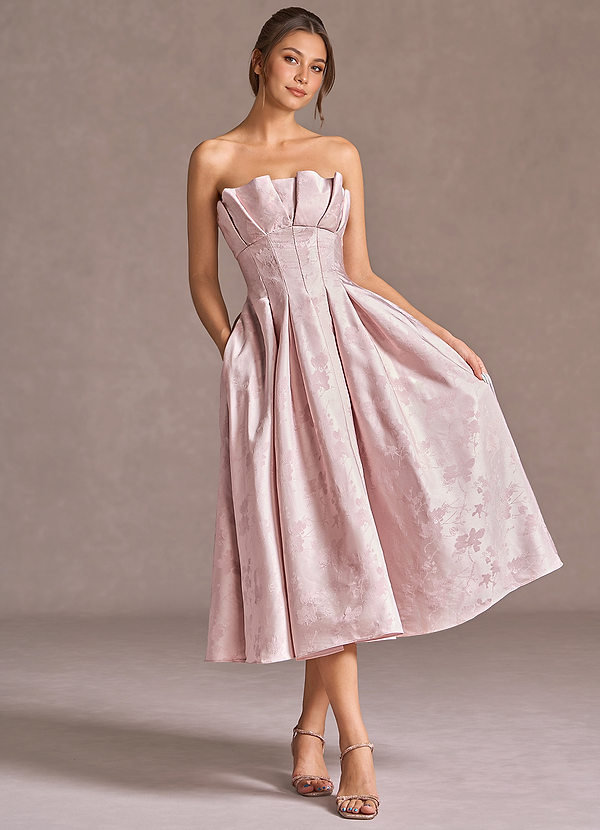 Beatrice Soft Pink Midi Dress image1