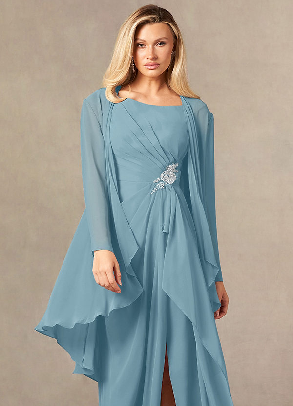 front Azazie Matching Color Devereaux Chiffon Wrap