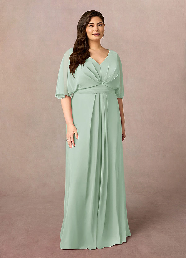 Azazie Oksana Suknie dla Matki Panny Młodej Linia A Pofałdowany Szyfon Długość podłogi Sukienka image1