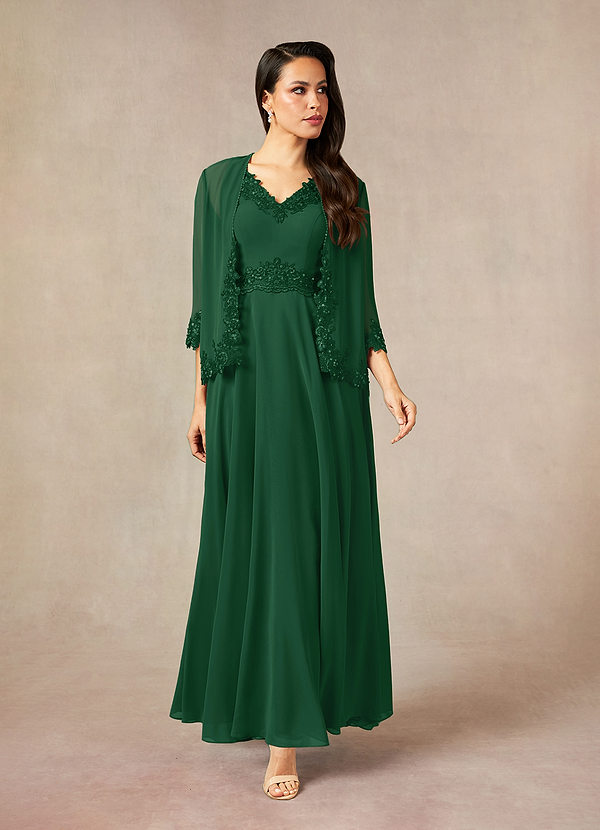 ワンピース MONCLER Women Dresses 2G00004 597FZ 8B4 Green Azazie Devana Dark Green A-Line Sequins Chiffon Dress | Azazie