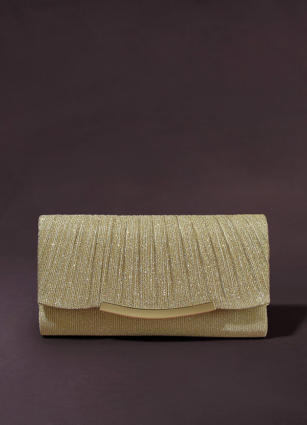 front Irregularly Pleated Clutch Bag