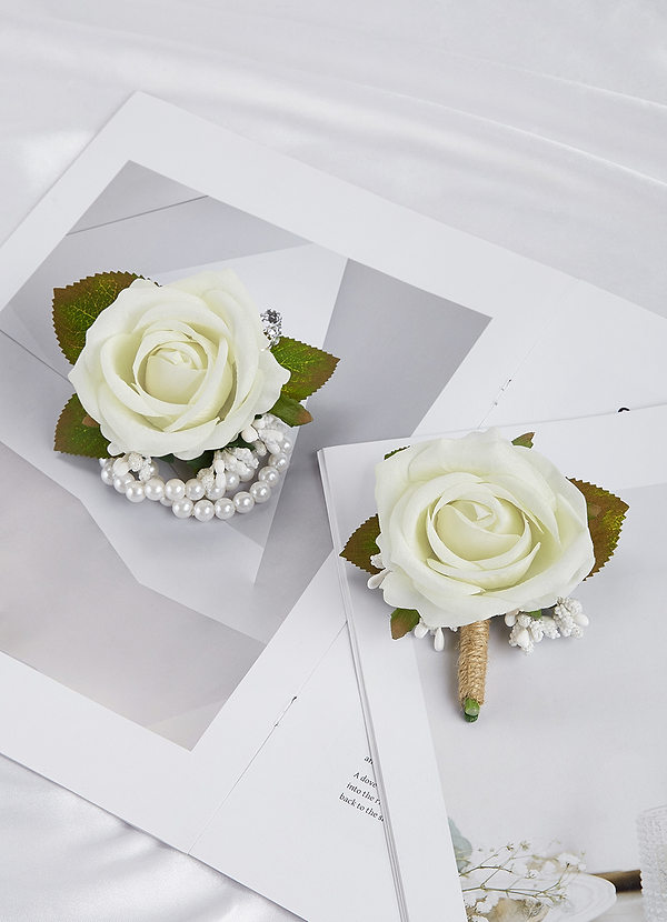 front Kaksiosainen korsa- ja boutonniere-setti