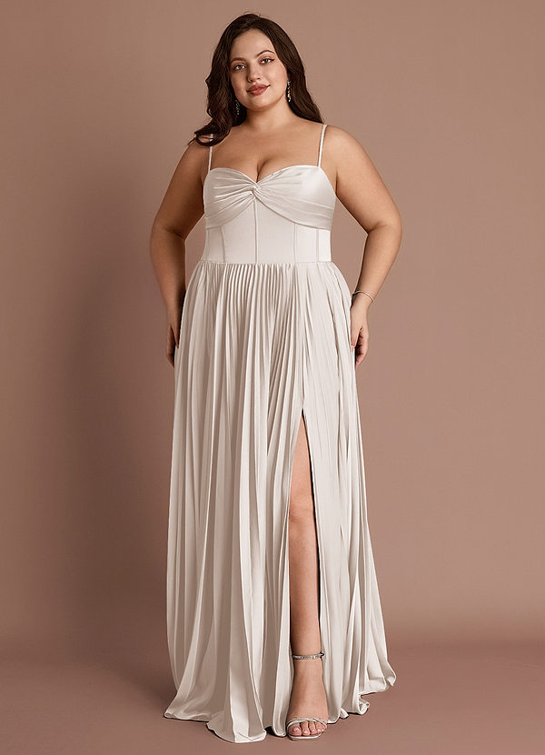 Tyla Cream Pleated Maxi Dress image1