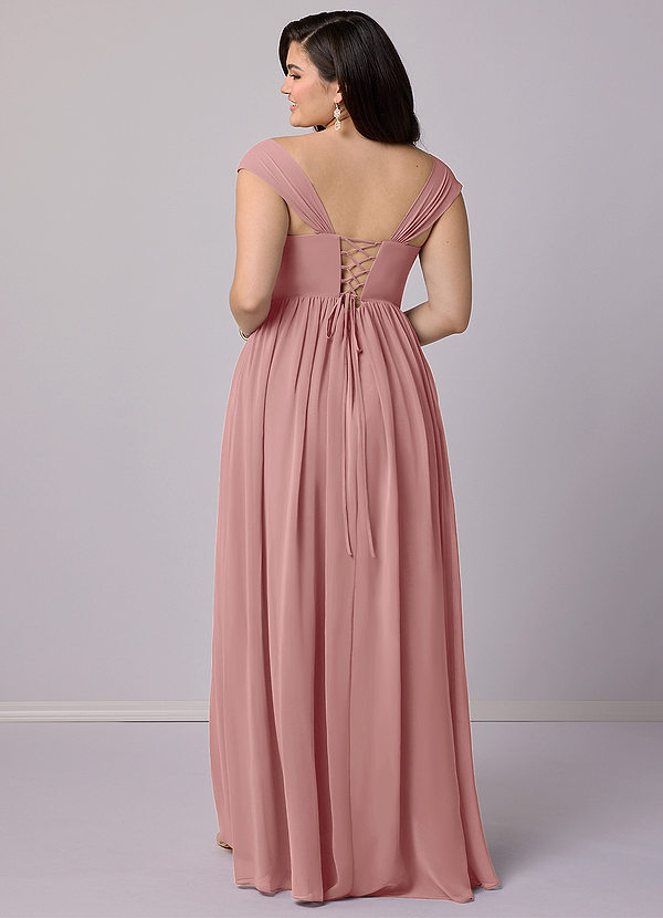Barbie ♥ Azazie Bridesmaid Dresses Dusty Rose A-Line Corset Chiffon Dress image1