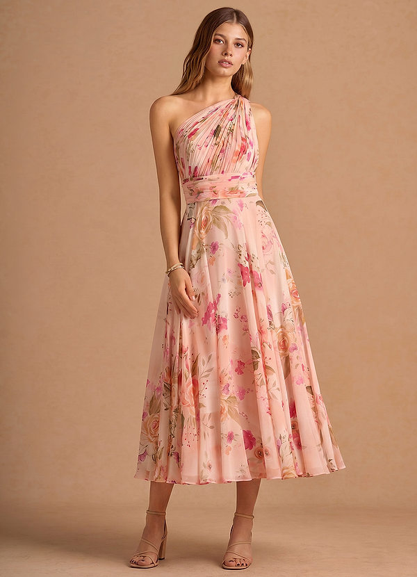 Noelle Abstract Bouquet Floral Midi Dress image1