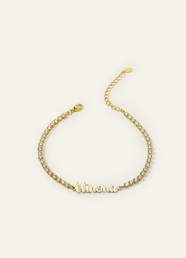 front Bransoletka tenisowa z kryształkami i imieniem