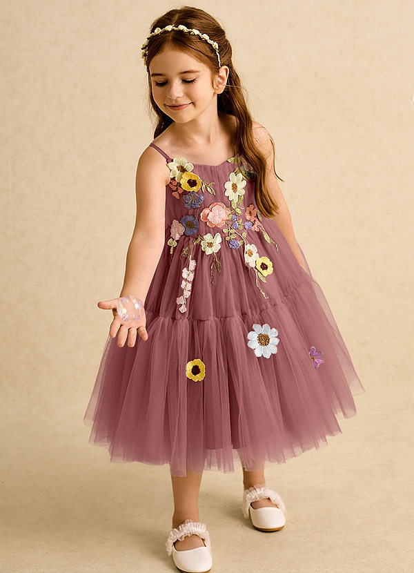Azazie Osea Blumenkinder Kleider Ballkleid Plissee Tüll Kleid Amethyst image1