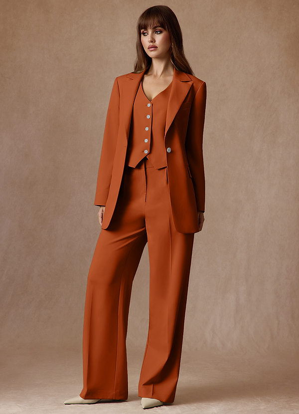 スーツ rude gallery wool jaket&pants Msize Rowan Burnt Orange Refined Weave Performance 3-Piece Suit | Azazie