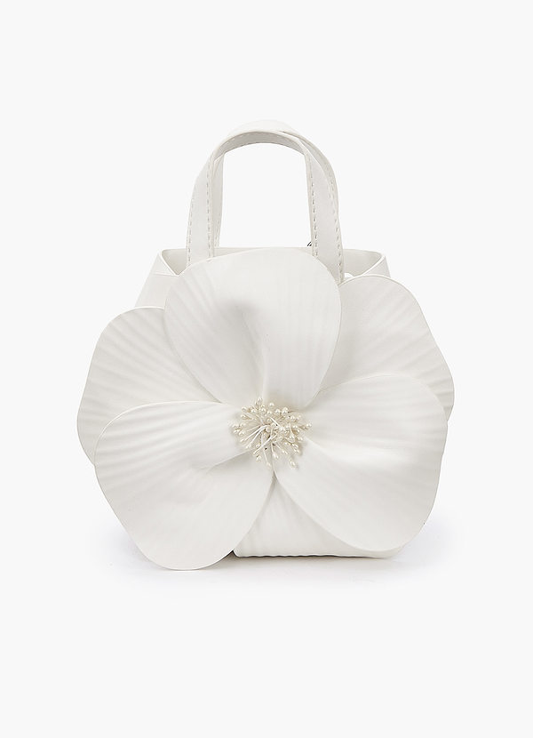 front Faux Leather 3D Camellia Flower Handbag