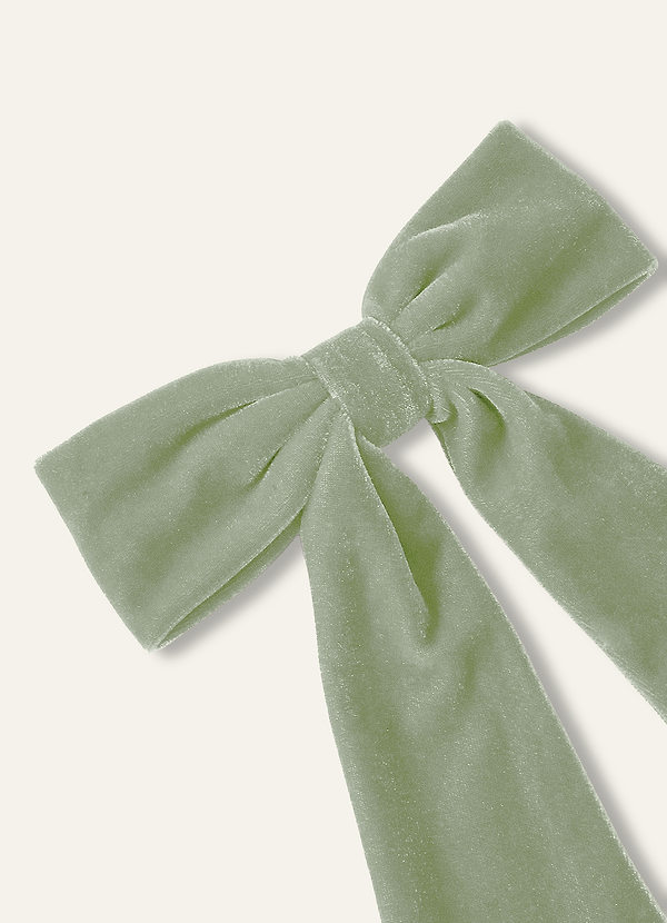 front Pince à cheveux avec nœud en velours de couleur assortie