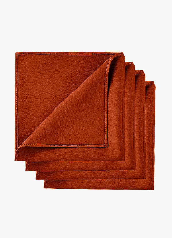 front Stretch Satin Matching Groomsmen Pocket Square Set – 4 Pieces