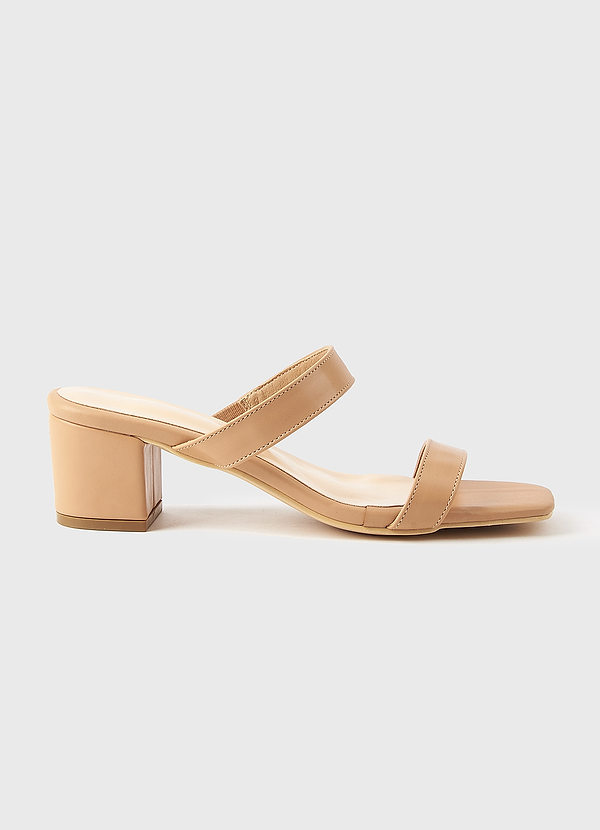 front Two Strap Low Chunky Heel Sandal