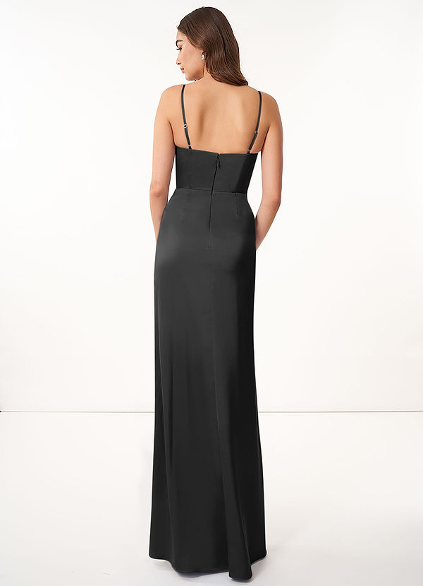 back Azazie Maci Stretch Satin Dress