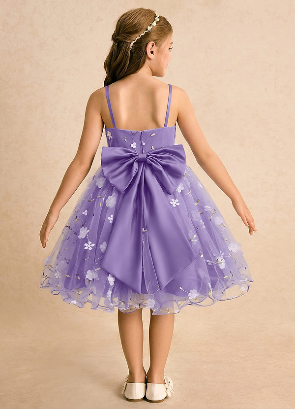 Azazie Junebug Flower Girl Dresses Tahiti Ball-Gown Spaghetti Strap Tulle Dress image1