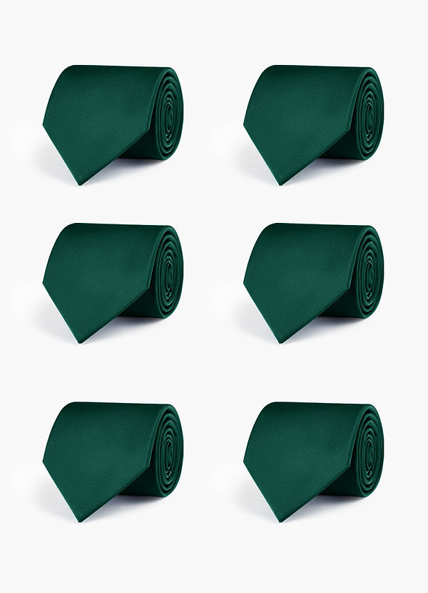 front Stretch Satin Matching Groomsmen Tie Set – 6 Pieces