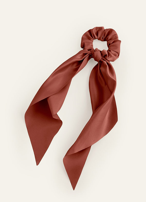 front Matchande färg Matt satin hårscarf Scrunchie