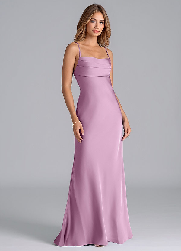 Azazie Seema Brudtärneklänningar Klä av Sjöjungfru i Stretch Satin Korsett Blåregn image1