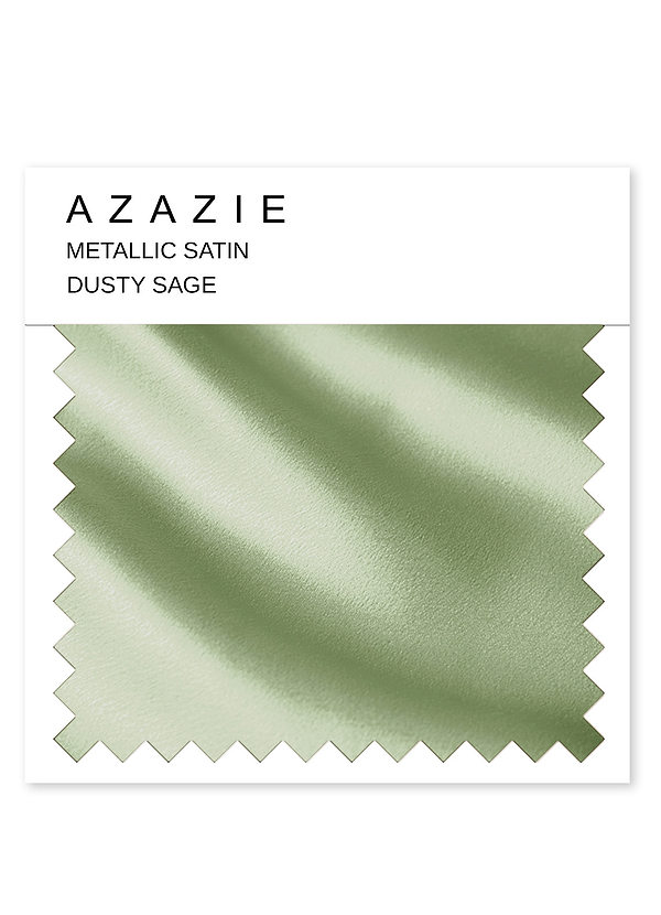 front Azazie Dusty Sage Metallic Satin Swatch