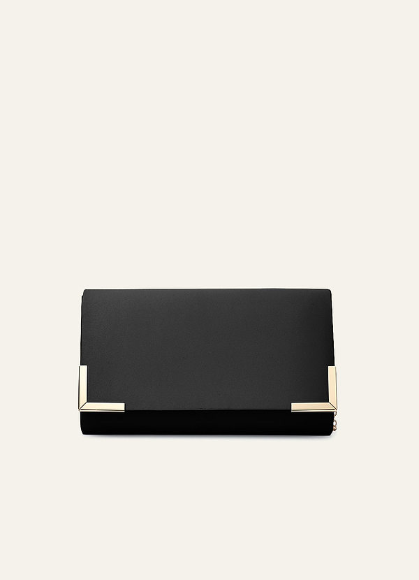 front Matching Color Matte Satin Envelope Clutch Bag