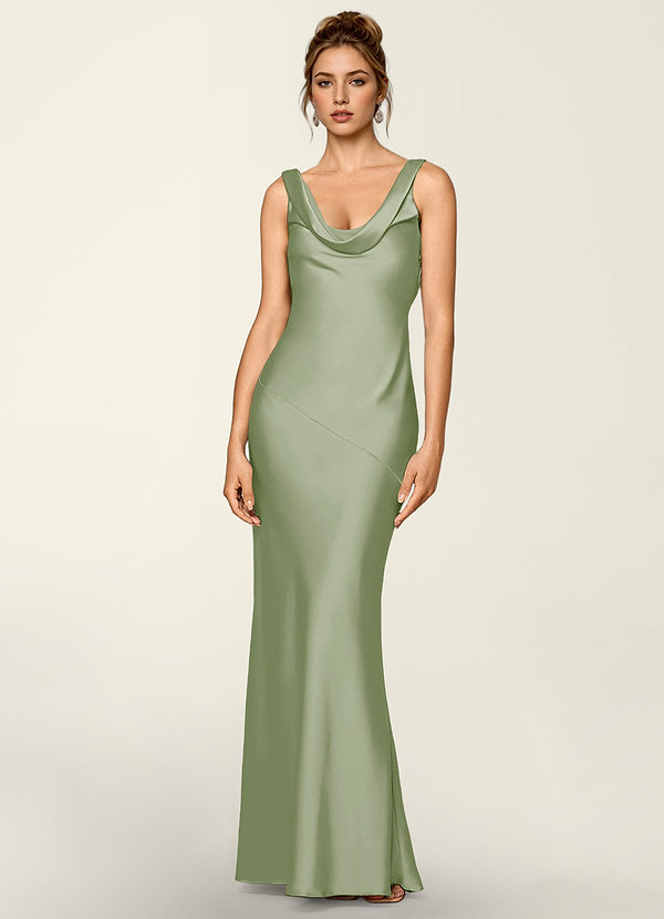 Noemie Light Green Satin Corset Mermaid Dress image1