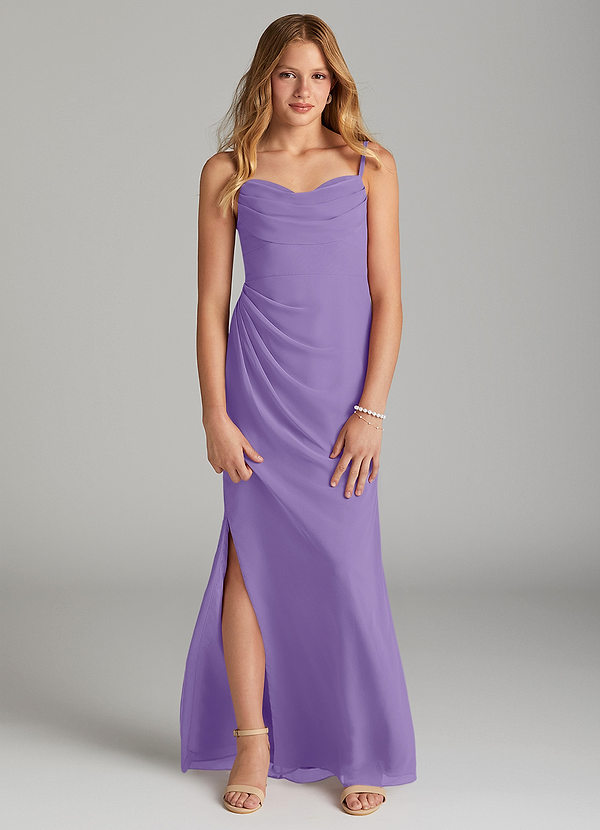 Azazie Mai Junior Tahiti Sheath Pleated Chiffon Dress image1