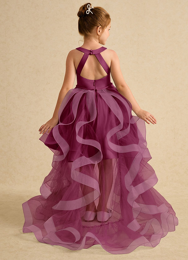Azazie Julietta Blumenkinder Kleider Ballkleid Cabrio Tüll Kleid Maulbeerrot image1