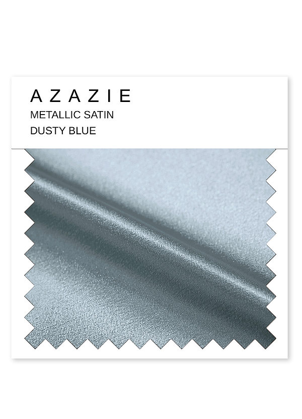 front Azazie Dusty Blue Metallic Satin Swatch