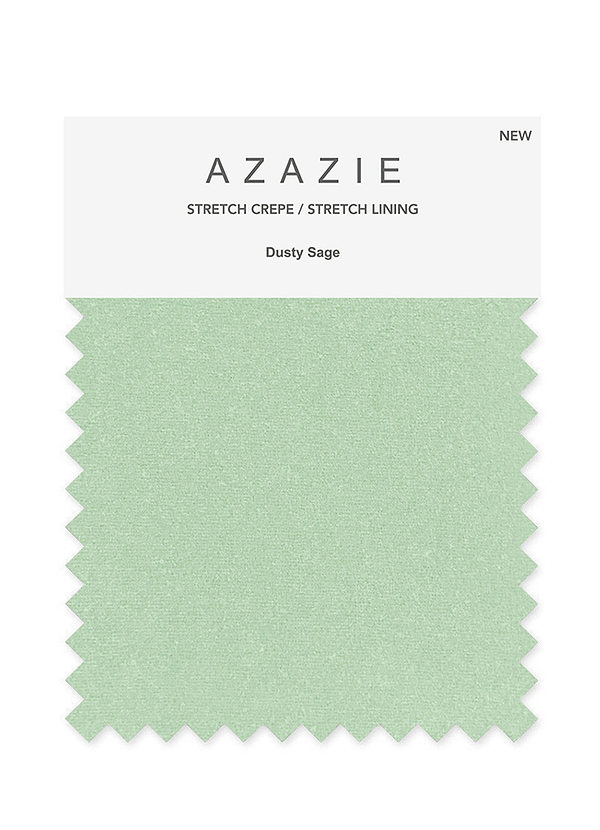 front Azazie Dusty Sage Stretch Crepe Swatches