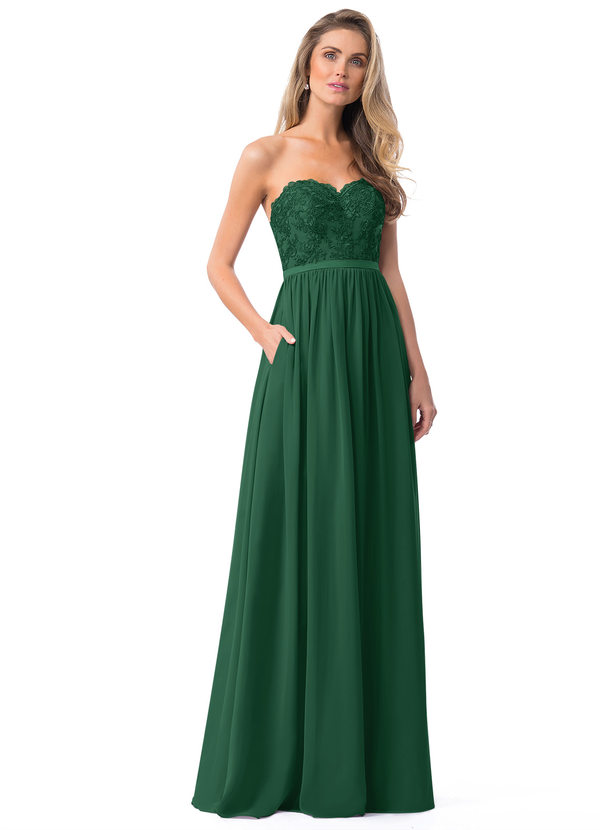 Dark Green Azazie Celea Bridesmaid Dresses | Azazie