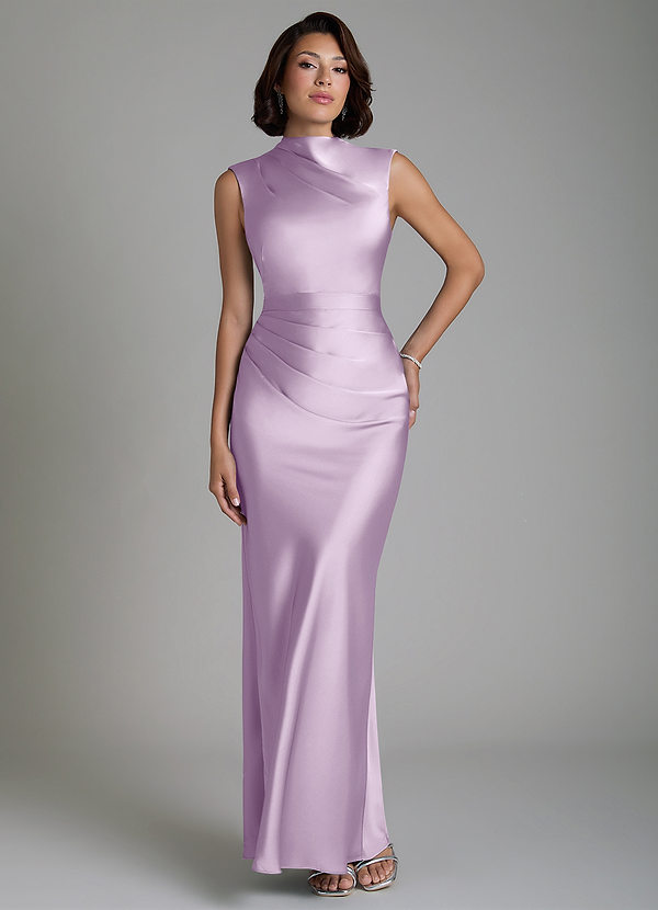 Azazie Lumia Robes de demoiselle d'honneur Robe Fourreau en Satin extensible Corset Frostiges Flieder image1