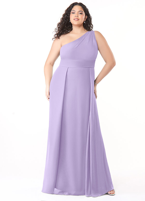Azazie Dallas Bridesmaid Dresses Lilac A-Line One Shoulder Chiffon Dress image1