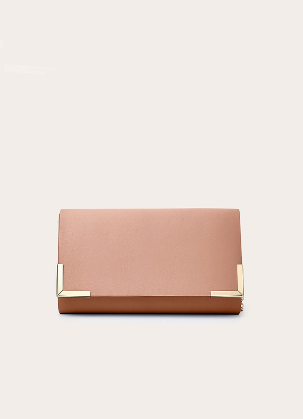 front Bolso de mano tipo sobre de satén mate a juego