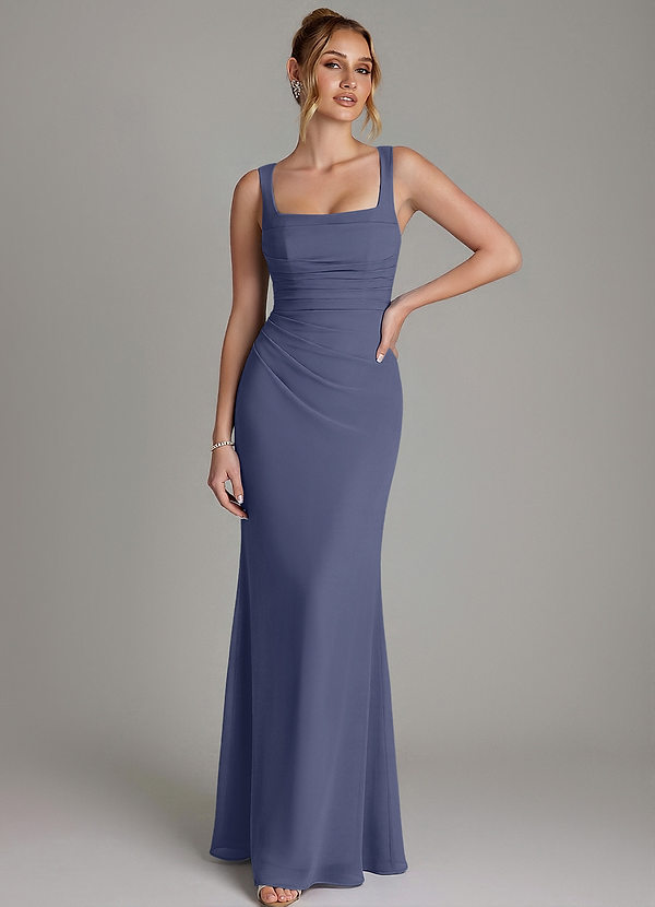Azazie Agustina Bridesmaid Dresses Stormy Mermaid Corset Chiffon Dress image1