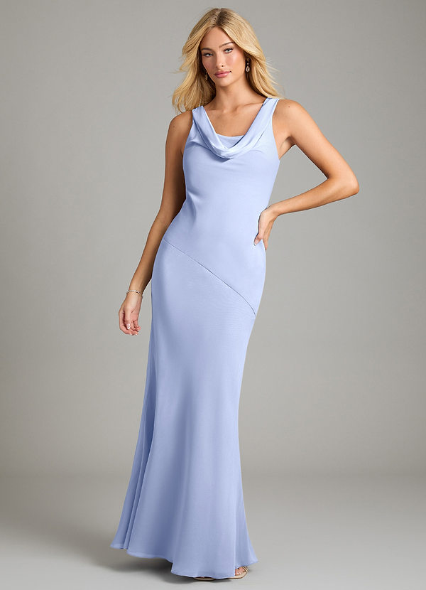 Azazie Rylina Bridesmaid Dresses Ice Mermaid Pleated Chiffon Dress image1