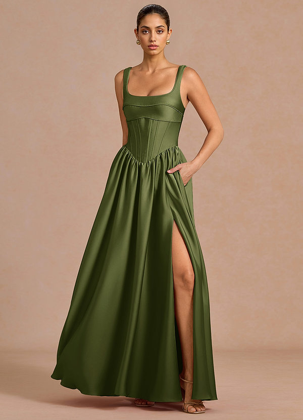 Maxi jurk Lucretia Olijf image1