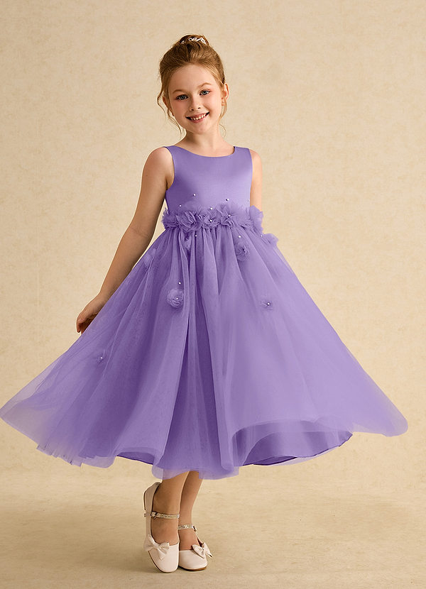 Azazie Lux Flower Girl Dresses Tahiti A-Line Beaded Tulle Dress image1