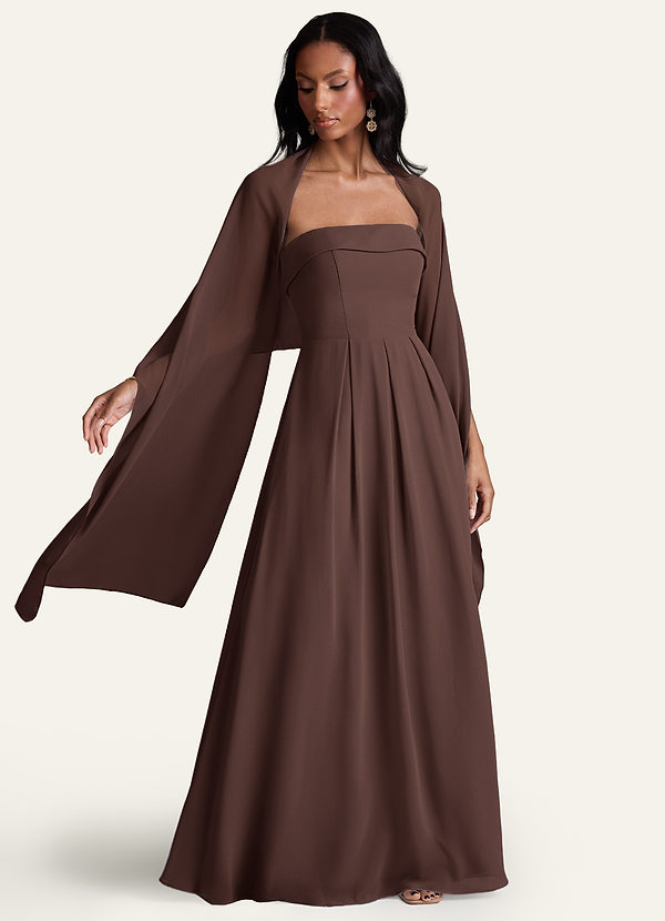front Azazie Matching Color Chiffon Shawl